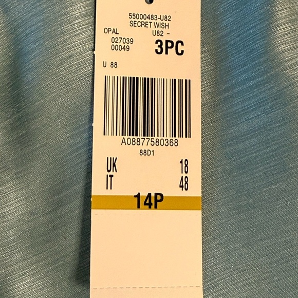 NWT Kasper Women’s 3 Piece Skirt Set Size 14 Petite Turquoise/Light Green - Picture 6 of 16